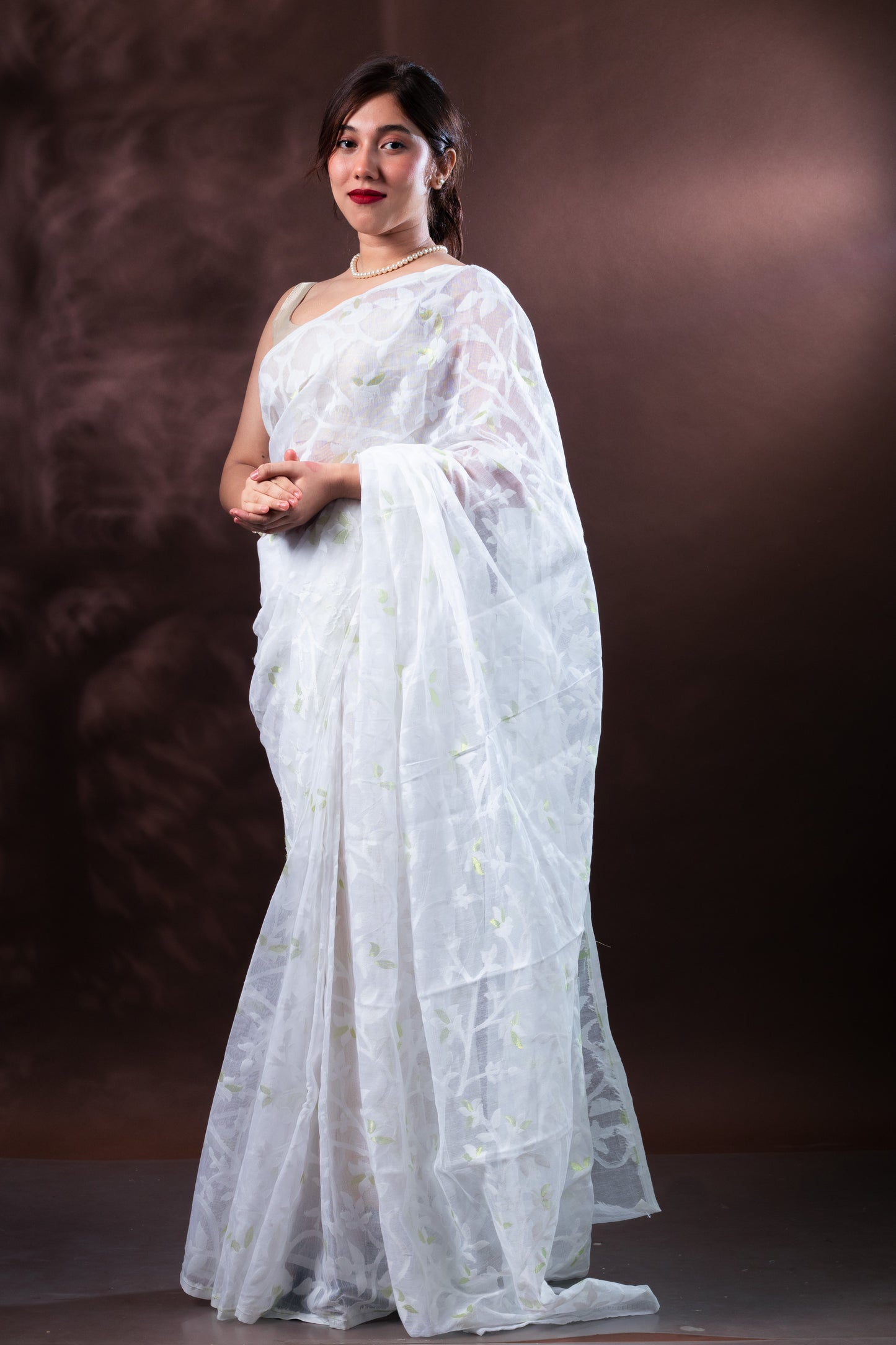 White Elegant Pure Cotton Handloom Saree