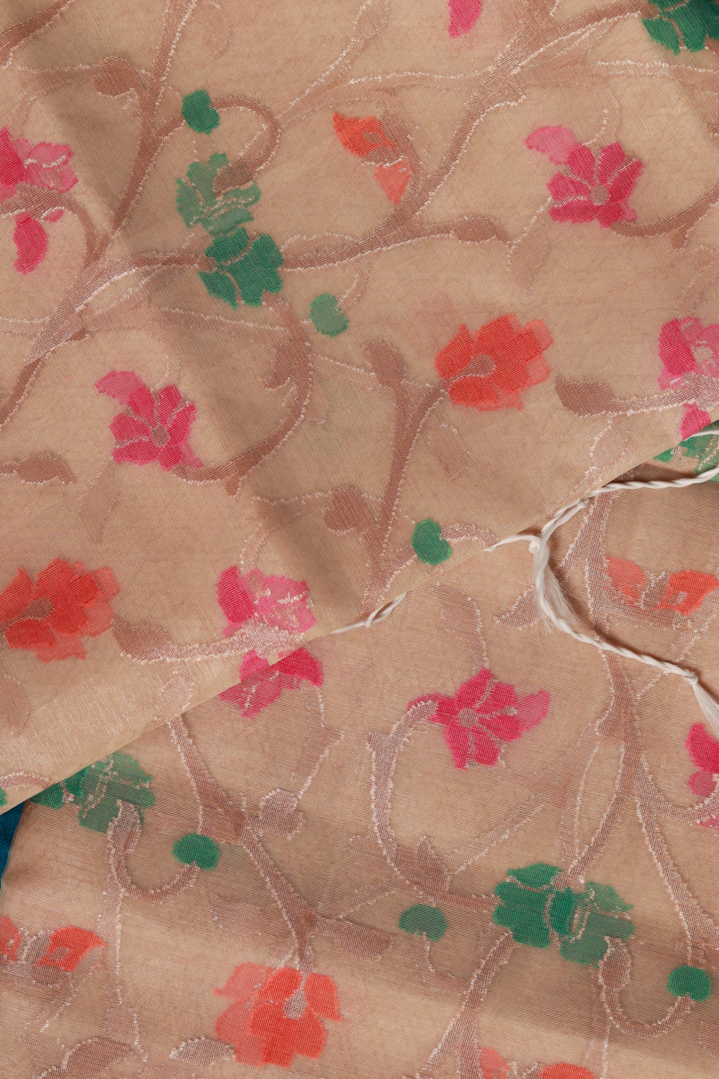Beige Pure Muslin Silk Saree with Blouse Piece