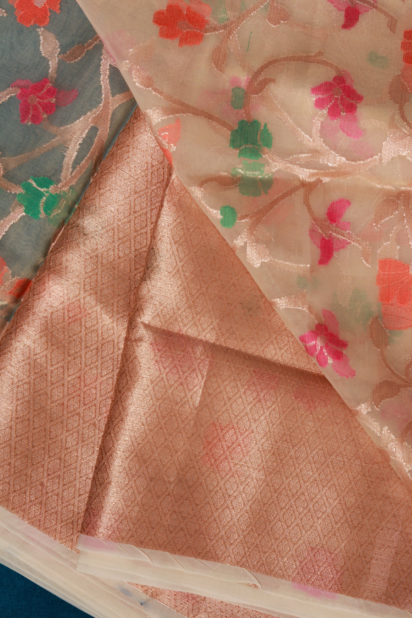Beige Pure Muslin Silk Saree with Blouse Piece