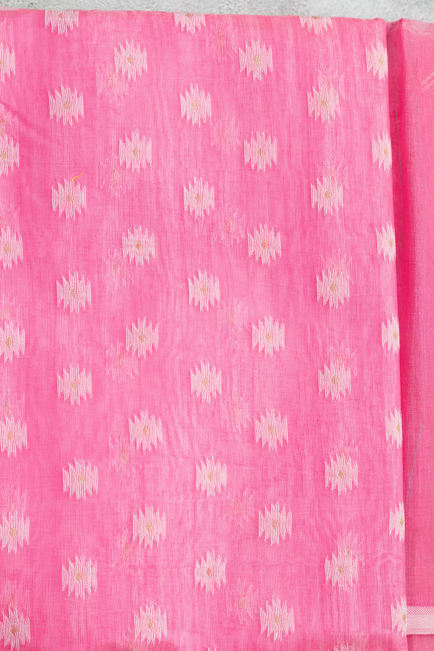 Pink Cotton Jamdani Saree