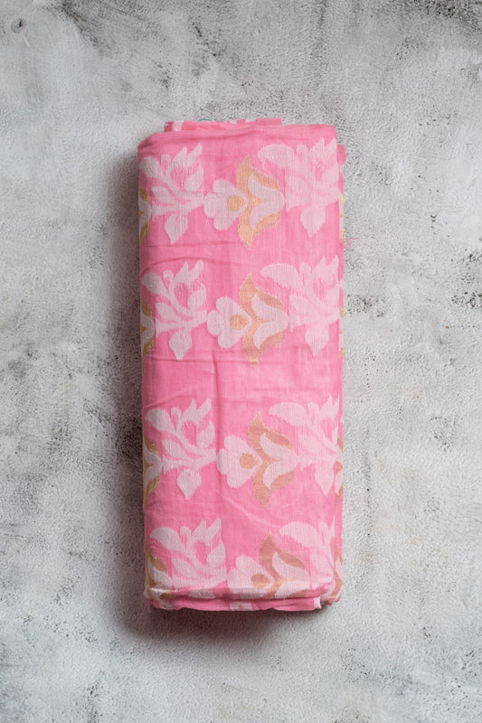Pink Cotton Jamdani Saree