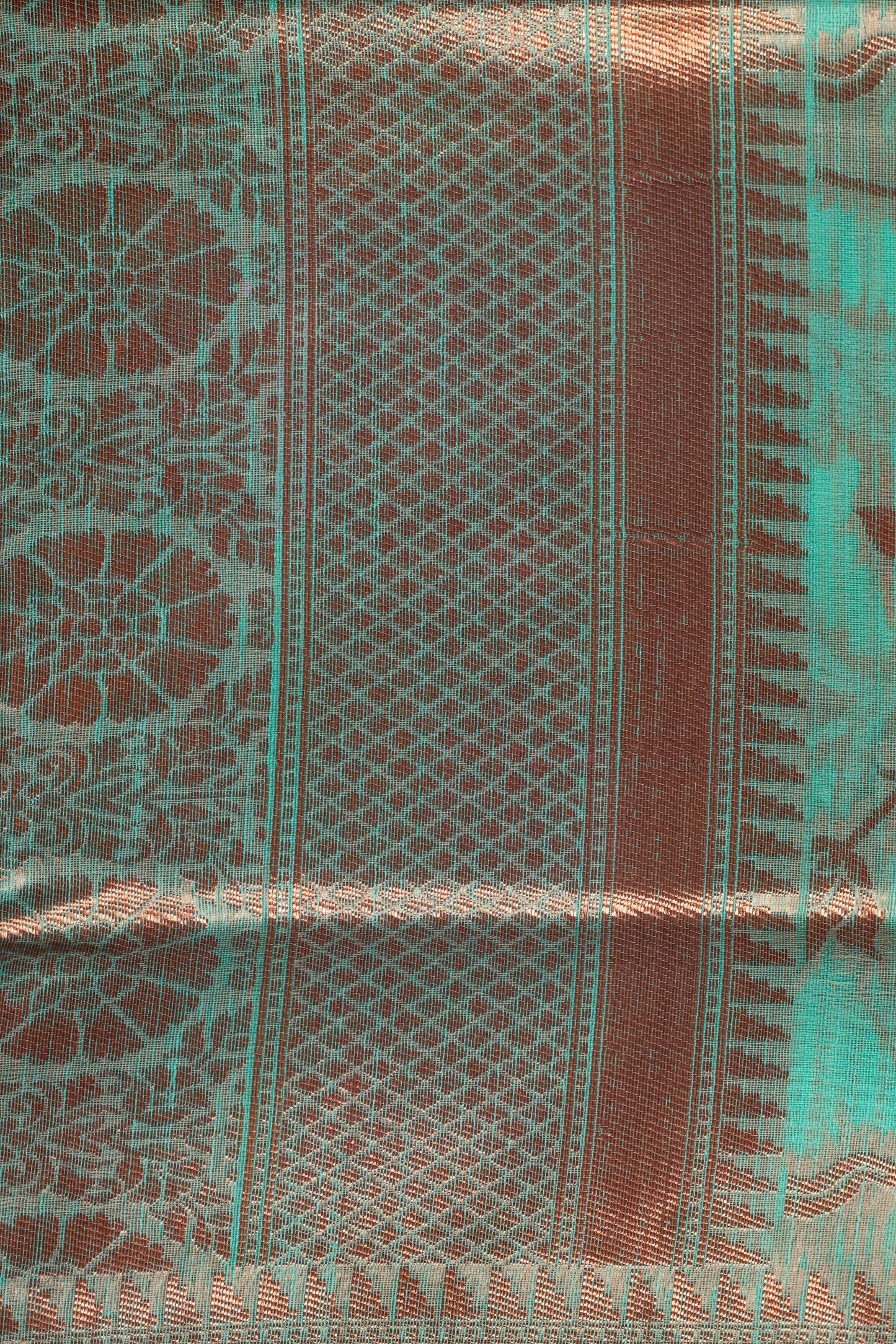 Aquamarine Green Soft Silk Handloom Saree with Blouse Piece