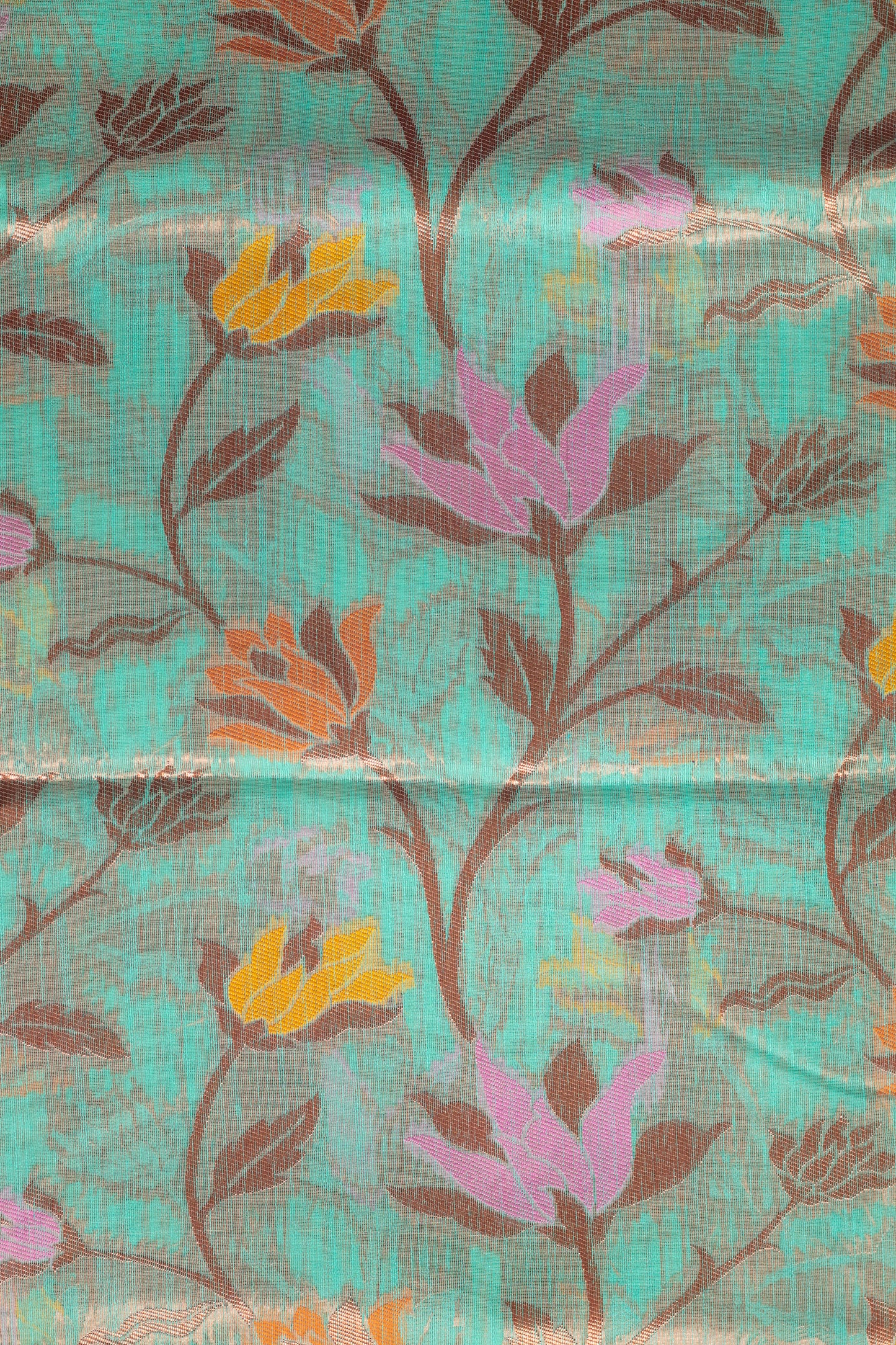Aquamarine Green Soft Silk Handloom Saree with Blouse Piece