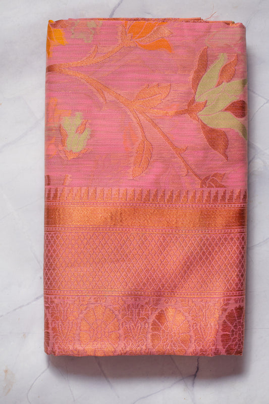 Lilac Soft Silk Handloom Saree with Blouse Piece