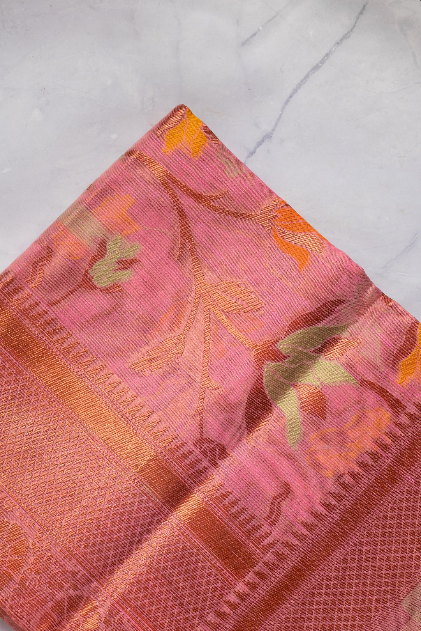 Lilac Soft Silk Handloom Saree with Blouse Piece