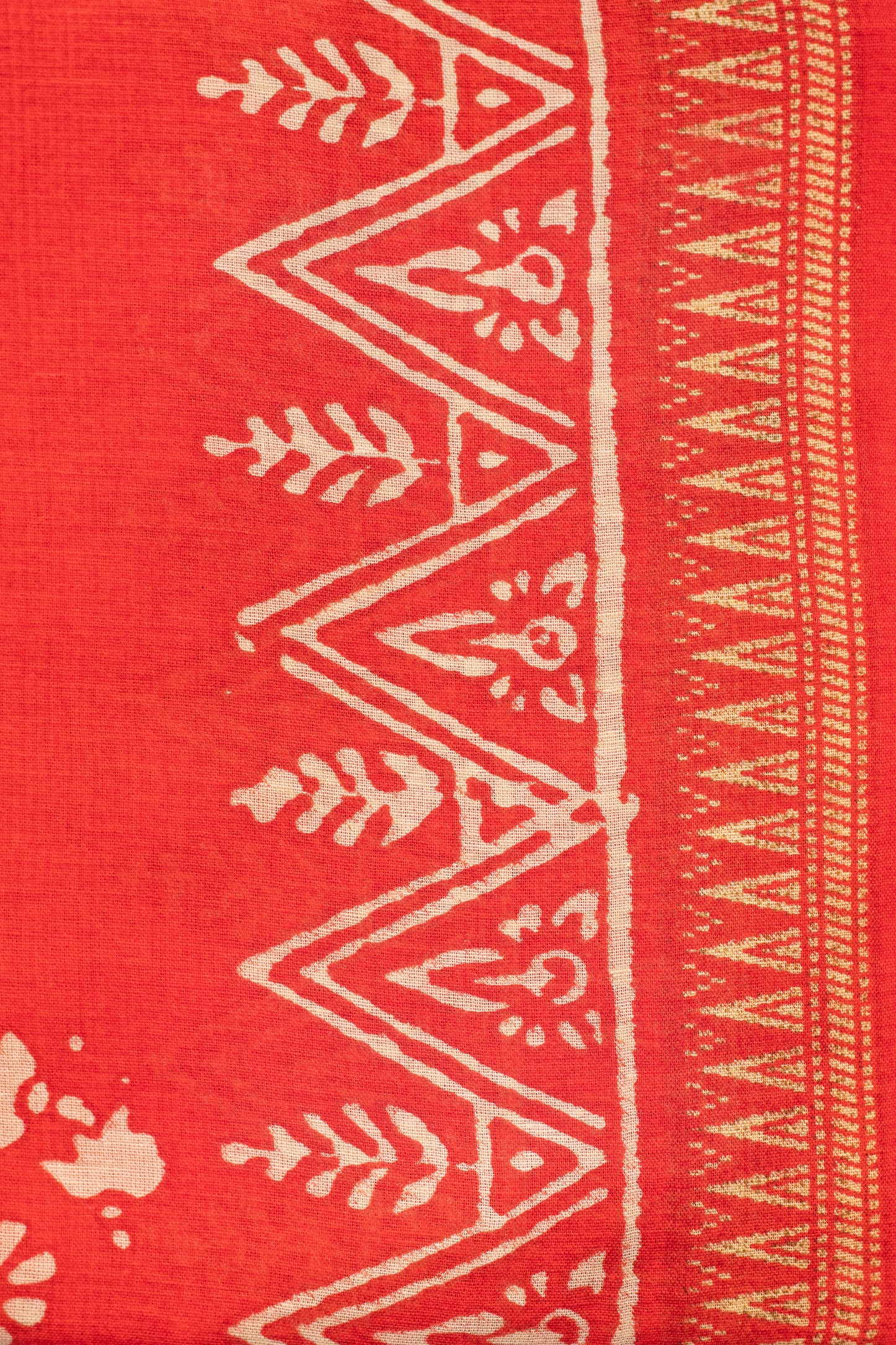 Red Printed Ultra Light Pure Malai Cotton Saree