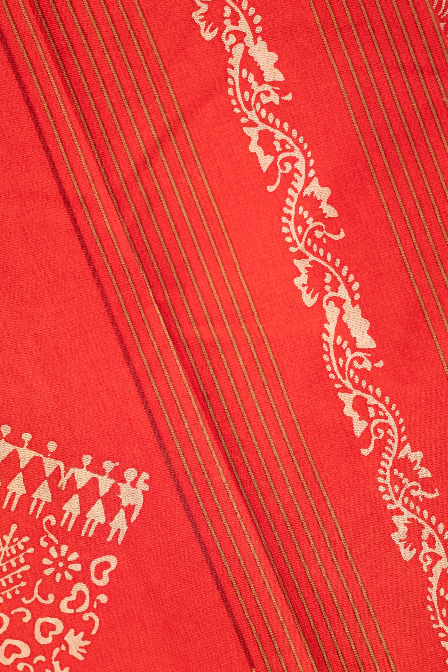 Red Printed Ultra Light Pure Malai Cotton Saree