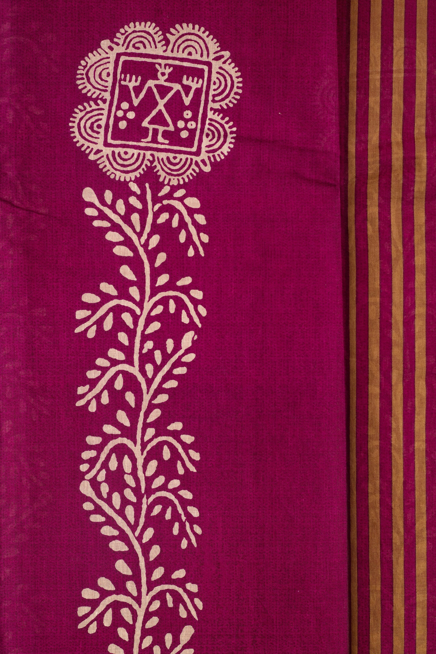 Violet Printed Ultra Light Pure Malai Cotton Saree