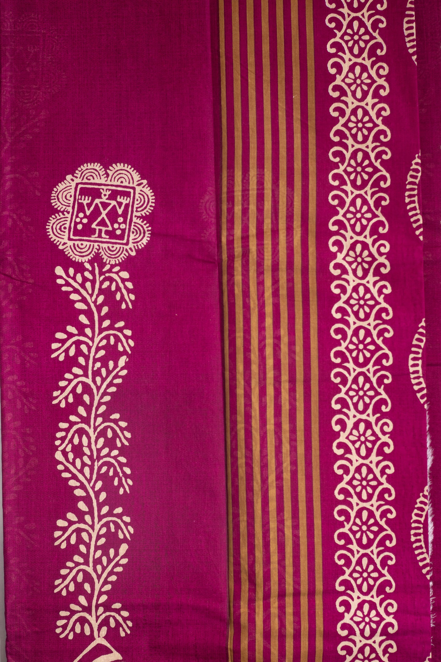Violet Printed Ultra Light Pure Malai Cotton Saree